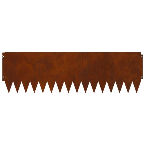 Ограда за трева 10 pcs 103 x 30 см Стомана Ръждясало