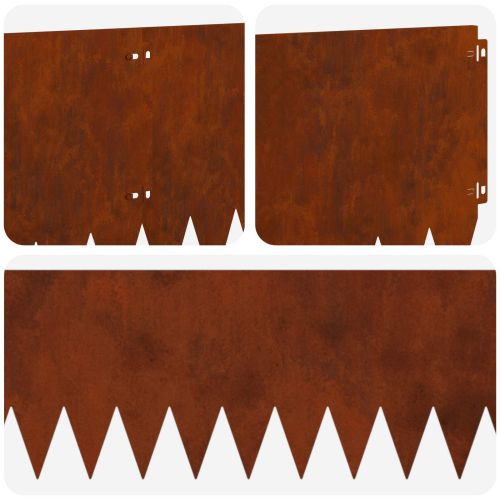 Ограда за трева 10 pcs 103 x 30 см Стомана Ръждясало
