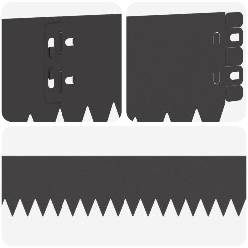 Ограда за трева 10 pcs 103 x 10 см Стомана Черно