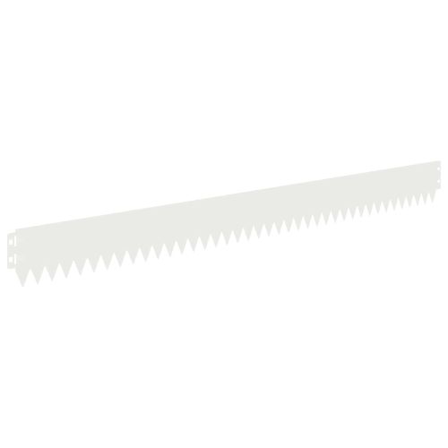 Ограда за трева 50 pcs 103 x 10 см Стомана Бяло