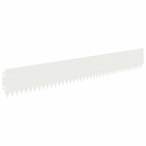 Ограда за трева 10 pcs 103 х 15 см Стомана Бяло