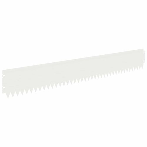 Ограда за трева 10 pcs 103 х 15 см Стомана Бяло