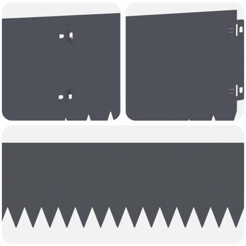 Ограда за трева 10 pcs 103 x 20 см Стомана Антрацит
