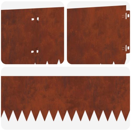 Ограда за трева 20 pcs 103 x 20 см Стомана Ръждясало