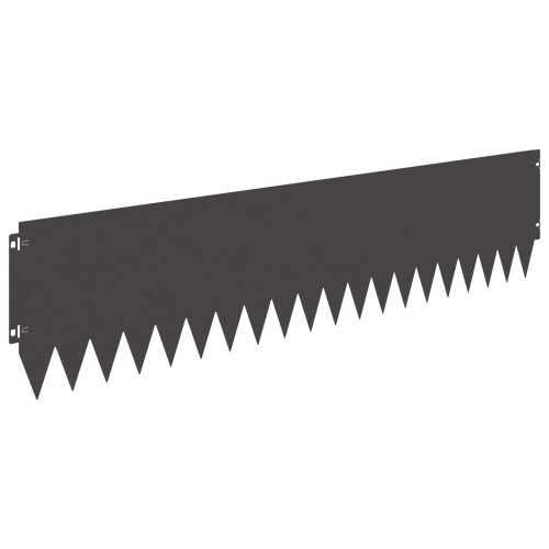 Ограда за трева 20 pcs 103 x 25 см Стомана Черно