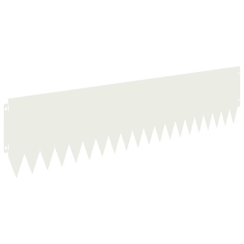 Ограда за трева 10 pcs 103 x 25 см Стомана Бяло