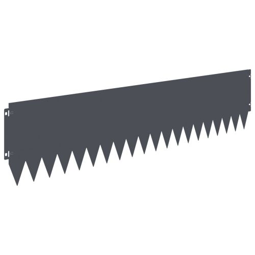 Ограда за трева 10 pcs 103 x 25 см Стомана Антрацит