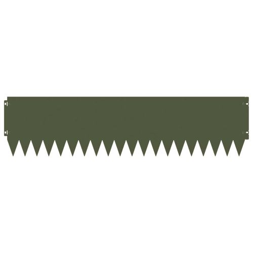 Ограда за трева 10 pcs 103 x 25 см Стомана Маслиненозелено