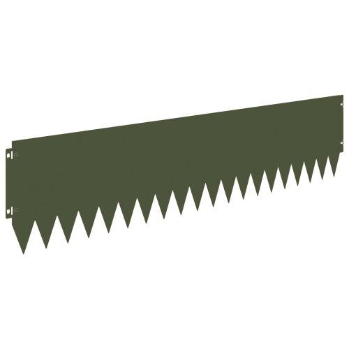 Ограда за трева 20 pcs 103 x 25 см Стомана Маслиненозелено