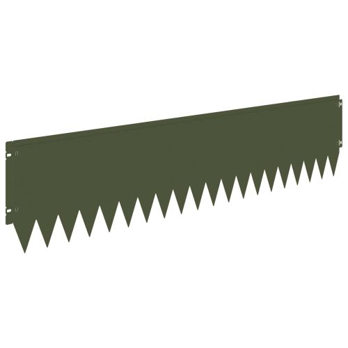 Ограда за трева 20 pcs 103 x 25 см Стомана Маслиненозелено