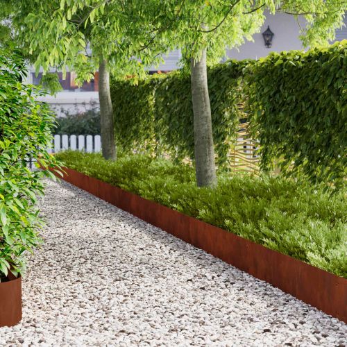 Ограда за трева 20 pcs 103 x 25 см Стомана Ръждясало