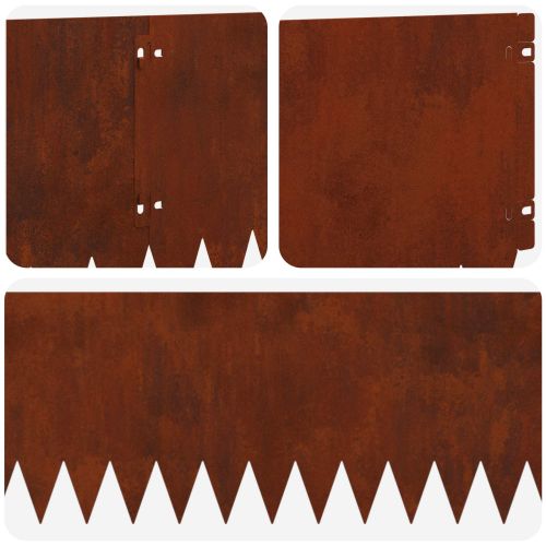 Ограда за трева 20 pcs 103 x 25 см Стомана Ръждясало