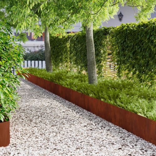 Ограда за трева 20 pcs 103 x 30 см Стомана Ръждясало