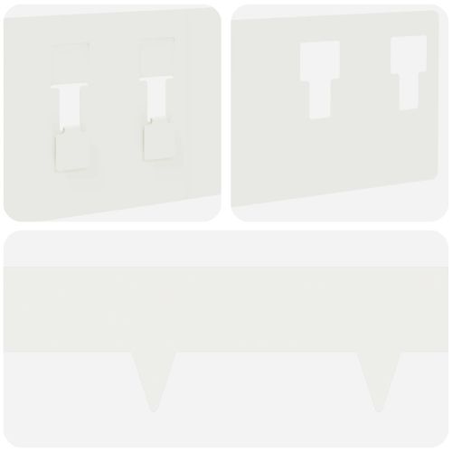 Ограда за трева 10 pcs 100 x 12 cm Стомана Бяло