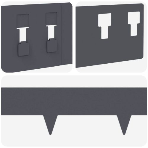 Ограда за трева 20 pcs 100 x 12 cm Стомана Антрацит