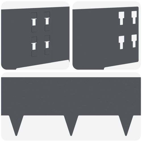 Ограда за трева 50 pcs 100 x 20 cm Стомана Антрацит
