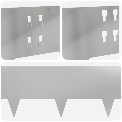 Ограда за трева 20 pcs 100 x 20 cm Стомана Сребристо