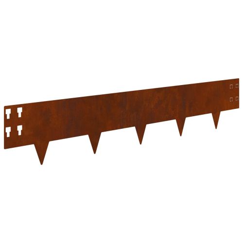 Ограда за трева 20 pcs 100 x 20 cm Стомана Ръждясало