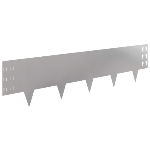 Ограда за трева 20 pcs 100 x 25 cm Стомана Сребристо