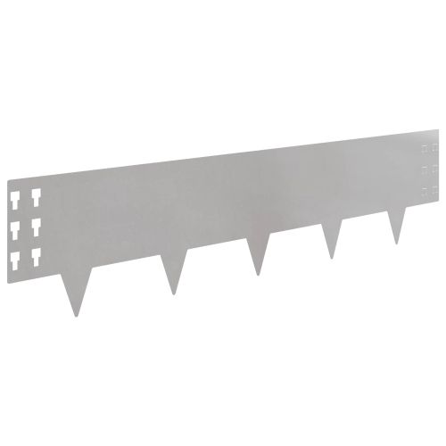 Ограда за трева 30 pcs 100 x 25 cm Стомана Сребристо