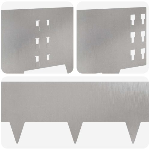 Ограда за трева 30 pcs 100 x 25 cm Стомана Сребристо