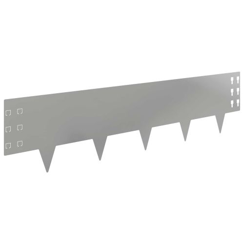Ограда за трева 10 pcs 100 x 25 cm Стомана Сребристо