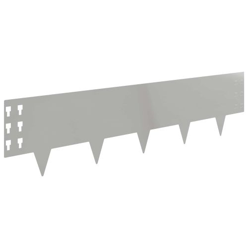 Ограда за трева 10 pcs 100 x 25 cm Стомана Сребристо