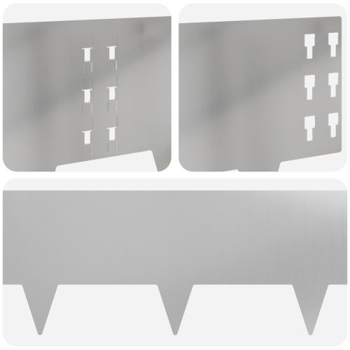 Ограда за трева 10 pcs 100 x 25 cm Стомана Сребристо