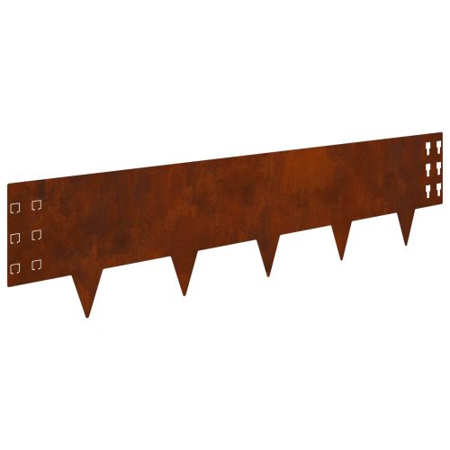 Ограда за трева 10 pcs 100 x 25 cm Стомана Ръждясало
