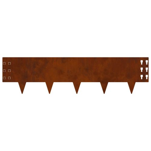 Ограда за трева 10 pcs 100 x 25 cm Стомана Ръждясало