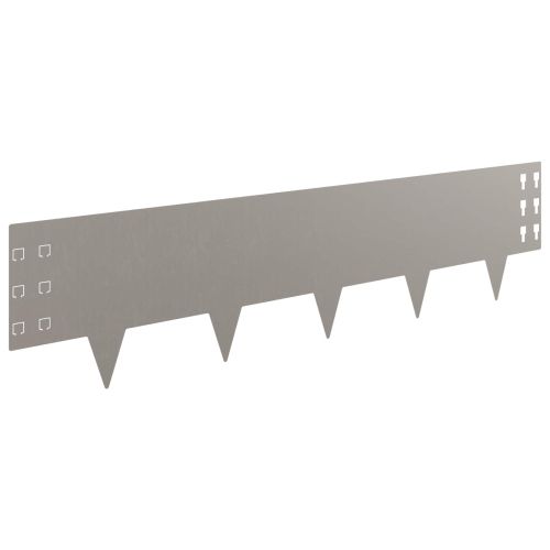 Ограда за трева 10 pcs 100 x 25 cm Стомана Ръждясало