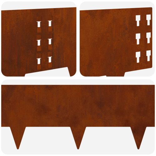 Ограда за трева 30 pcs 100 x 25 cm Стомана Ръждясало