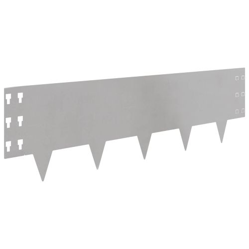 Ограда за трева 30 pcs 100 x 30 cm Стомана Сребристо