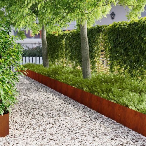 Ограда за трева 10 pcs 100 x 30 cm Стомана Ръждясало