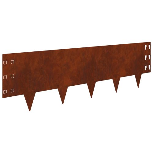 Ограда за трева 20 pcs 100 x 30 cm Стомана Ръждясало