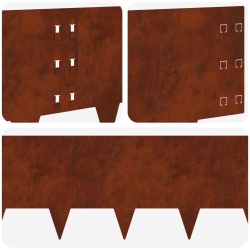 Ограда за трева 30 pcs 100 x 30 cm Стомана Ръждясало