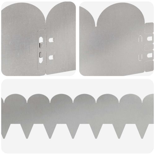 Ограда за трева 50 pcs 103 х 15 см Стомана Сребристо