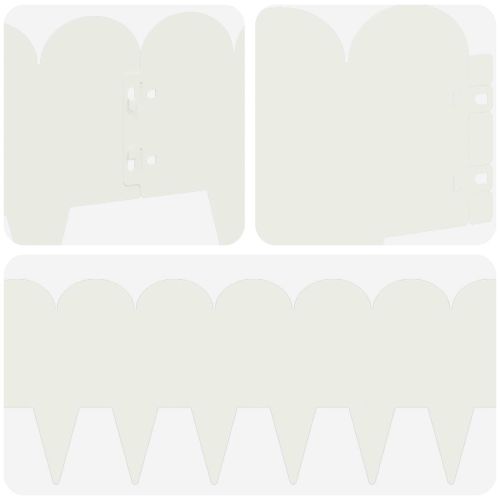 Ограда за трева 20 pcs 103 x 20 см Стомана Бяло