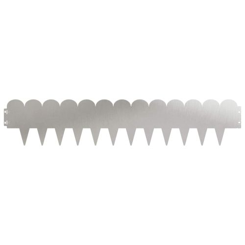 Ограда за трева 10 pcs 103 x 20 см Стомана Сребристо