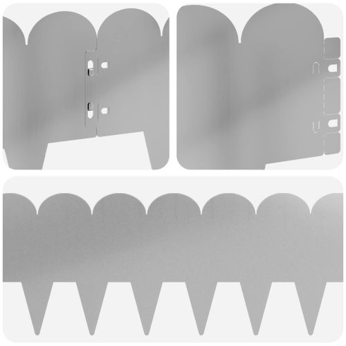 Ограда за трева 10 pcs 103 x 20 см Стомана Сребристо