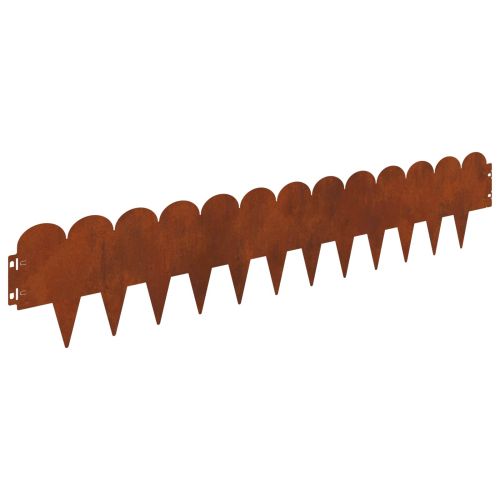 Ограда за трева 10 pcs 103 x 20 см Стомана Ръждясало