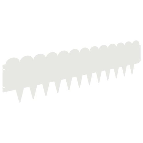 Ограда за трева 10 pcs 103 x 25 см Стомана Бяло