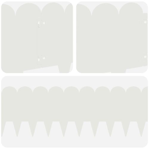Ограда за трева 10 pcs 103 x 25 см Стомана Бяло
