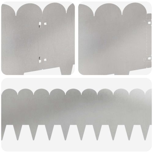 Ограда за трева 10 pcs 103 x 25 см Стомана Сребристо