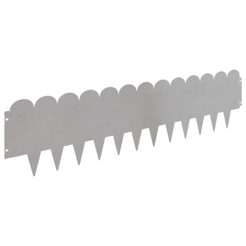Ограда за трева 20 pcs 103 x 25 см Стомана Сребристо