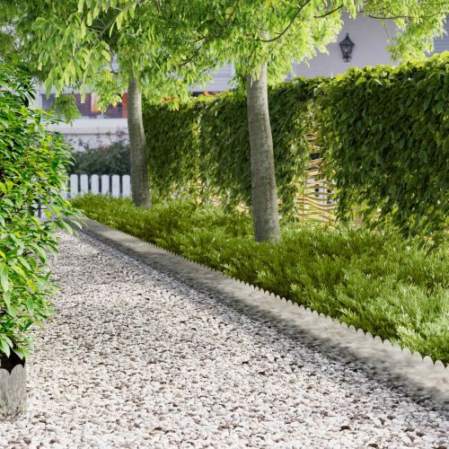 Ограда за трева 20 pcs 103 x 25 см Стомана Сребристо