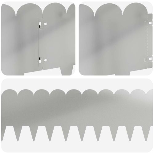 Ограда за трева 30 pcs 103 x 25 см Стомана Сребристо