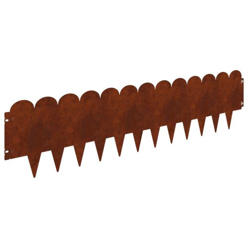 Ограда за трева 10 pcs 103 x 25 см Стомана Ръждясало