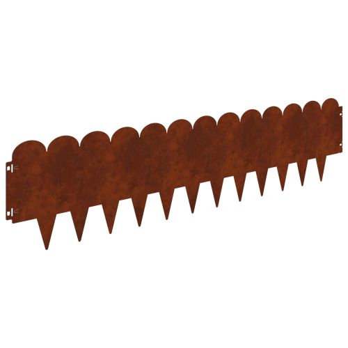 Ограда за трева 20 pcs 103 x 25 см Стомана Ръждясало