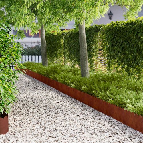 Ограда за трева 30 pcs 103 x 25 см Стомана Ръждясало